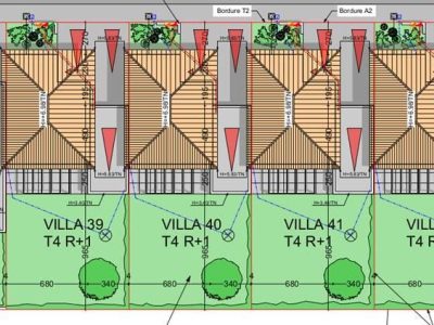 Plan de masse projet de construction de 6 villas PSLA - Les Céanothes