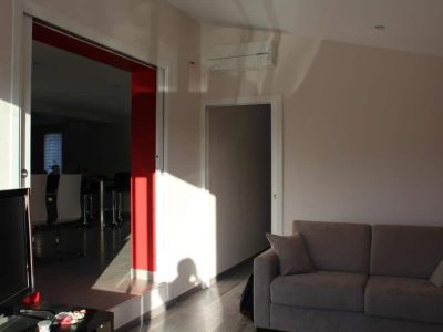 Salon d'une maison, projet de réhabilitation énergétique