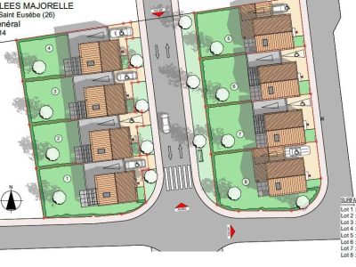 visuel vu de dessus du projet de construction de 8 villas quartier "champs marchand"