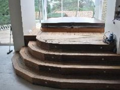 Escalier en bois, extension habitation Montéléger (26)