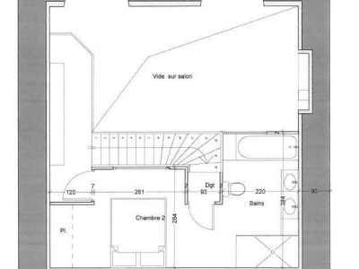 Plan d'aménagement mezzanine appartement, Château de Pizançon